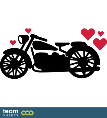 Motorrad mit Herzen
