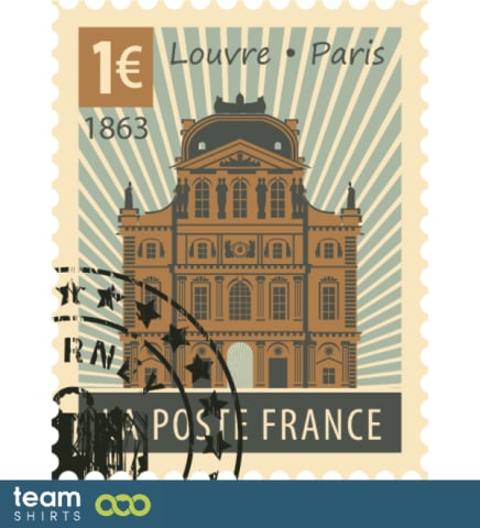 Poststempel Frankrike Louvre Paris