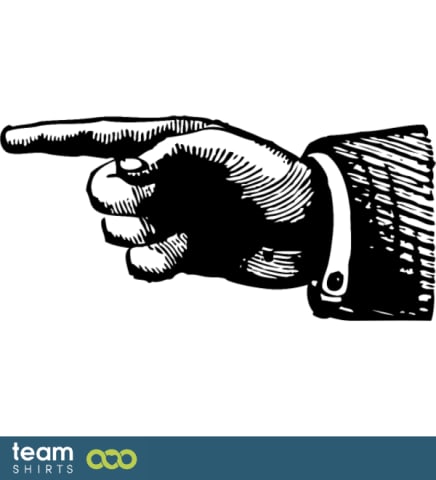 Hand zeigt nach links