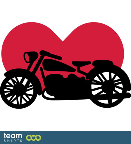Motorrad mit Herzen