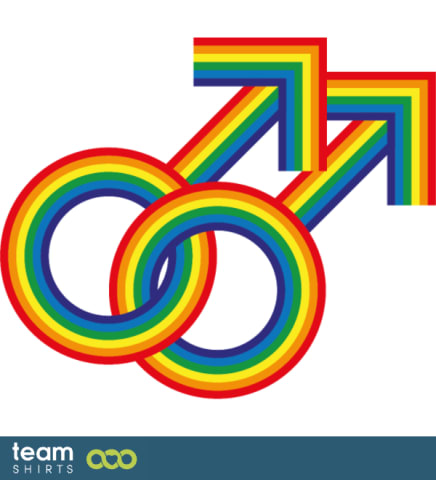 Verdubbelde mannelijke teken regenboog