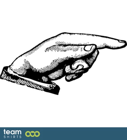 Hand zeigt nach rechts