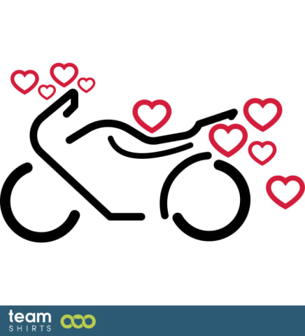 Motorrad mit Herzen