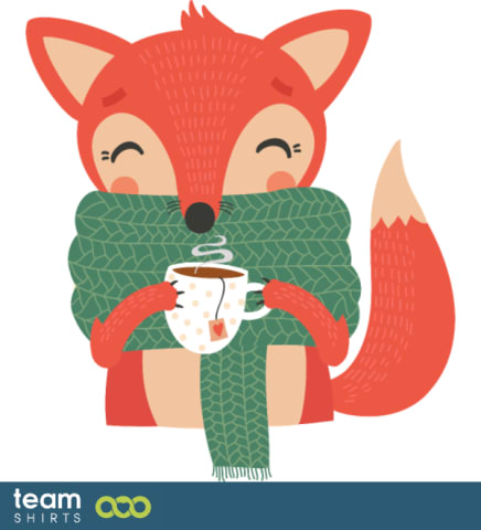 Fuchs mit Teetasse