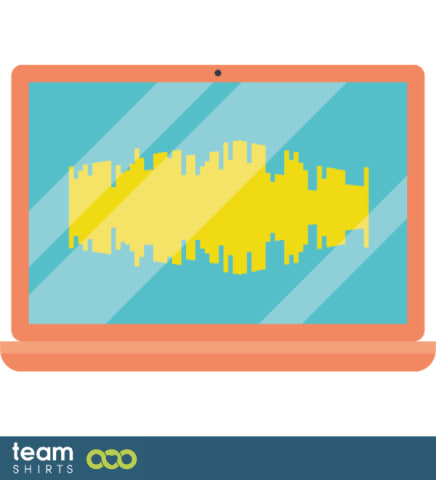 Laptop playing music