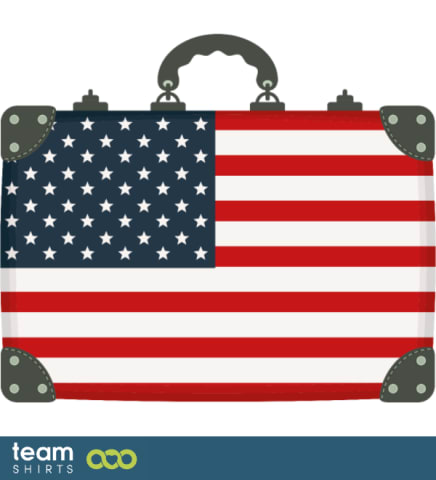 USA flag suitcase