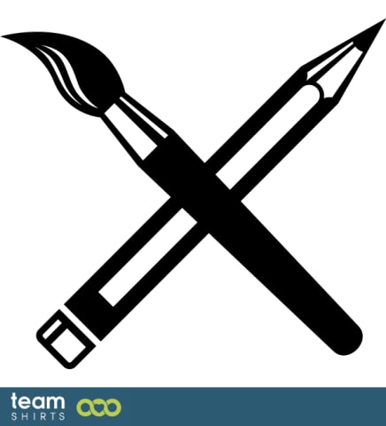Paint brush and pencil