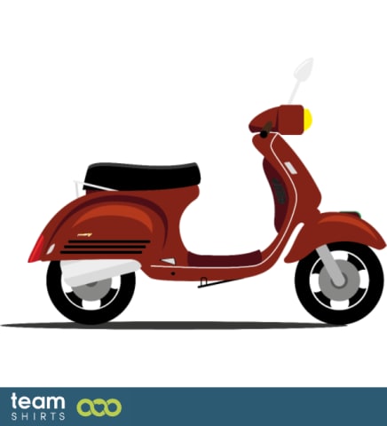 Dark red scooter