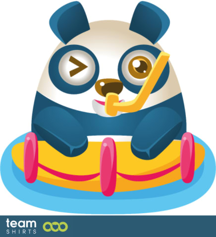 Panda sitting in water