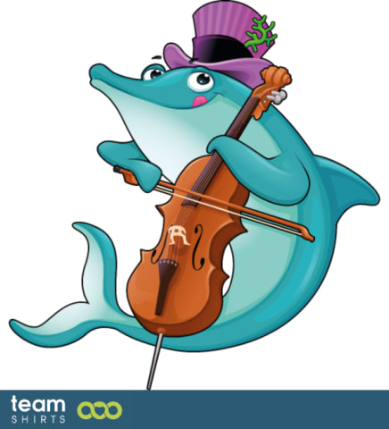dolphin playing cello