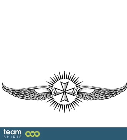 Tribal winged maltese cross tattoo