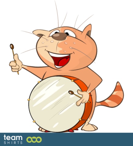cat playing drums