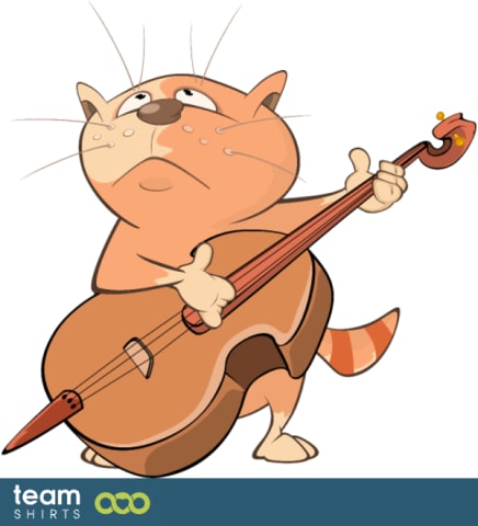 cat playing bass