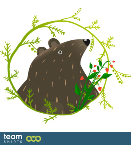 Bear with flowers