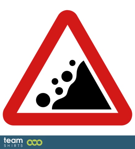 falling rocks sign