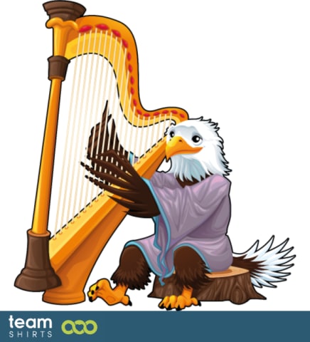 eagle playing the harp
