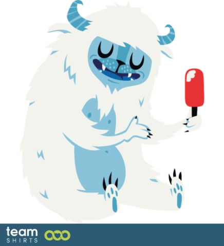 Yeti eating ice cream