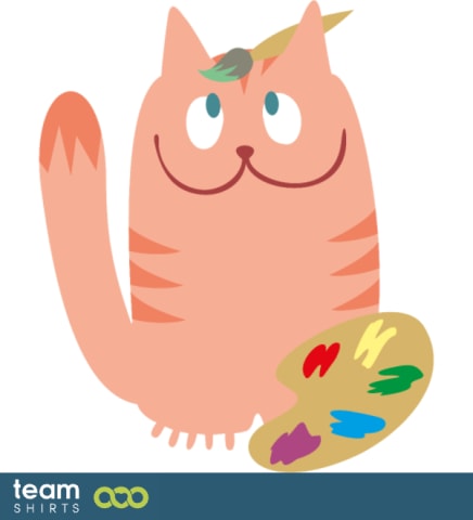 Cat with color palette