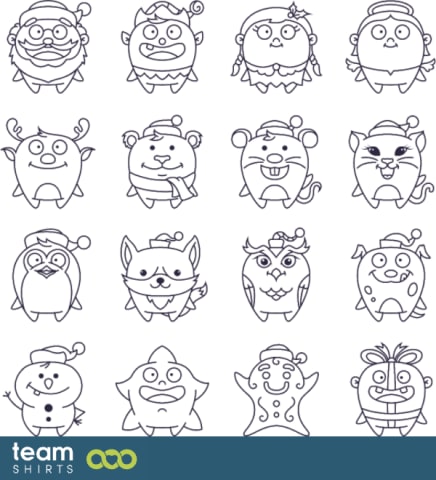 Cute Flat Christmas Characters Vol