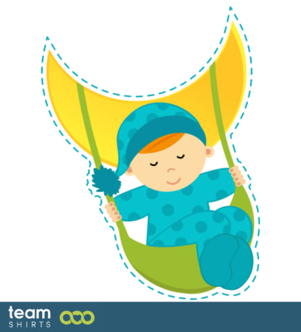 Child swinging from moon