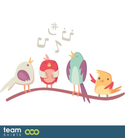 Cute birds singing