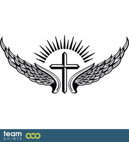 Winged latin cross