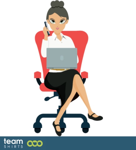 woman on desk chair