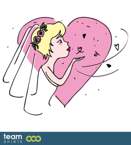 Bride air-kiss