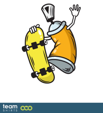 Can with skateboard