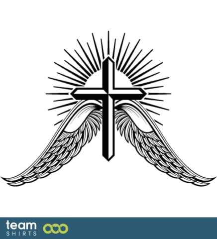 Winged latin cross