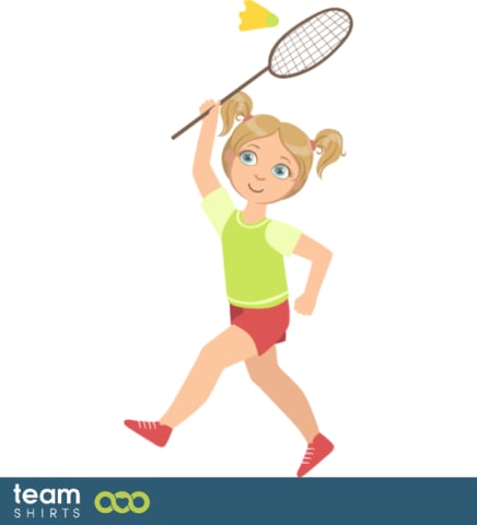 kid playing badminton