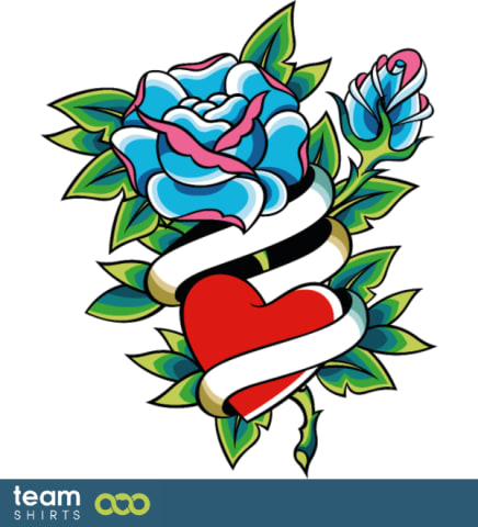 Roses and heart tattoo