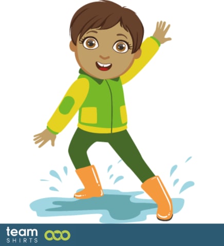Boy in a puddle