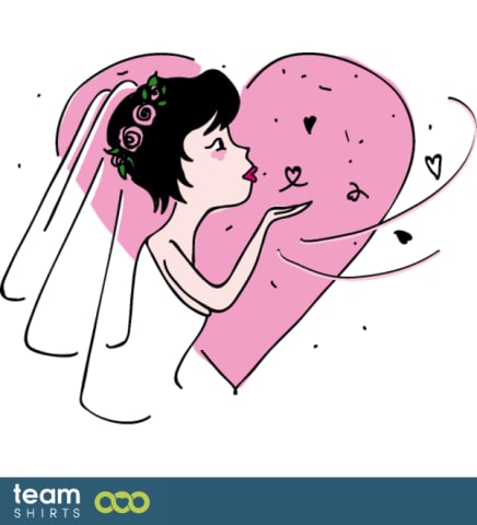 Bride air-kiss