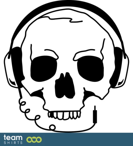 skull with headphones