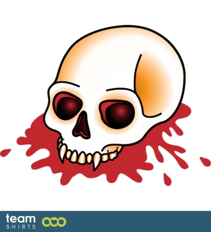 Skull blood tattoo