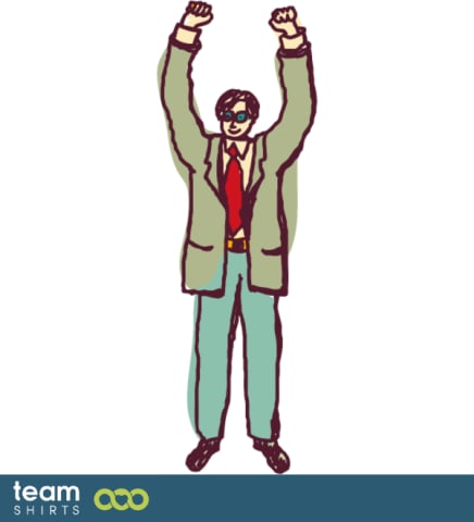 Man arms up
