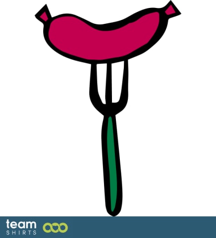 Sausage on a fork