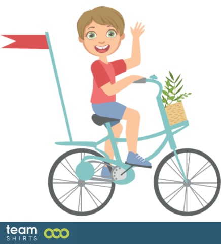 kid riding a bik
