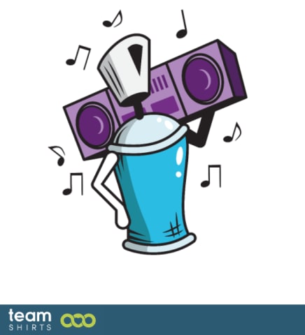 Can with ghetto blaster