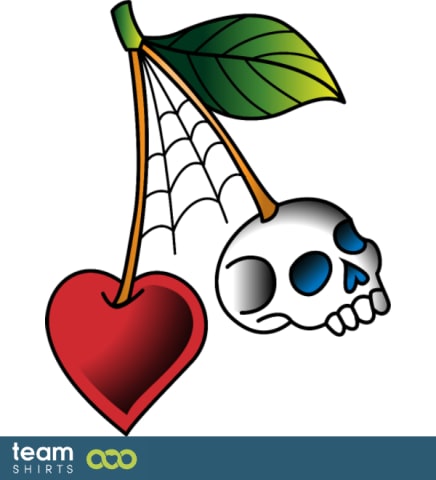 Cherry skull tattoo
