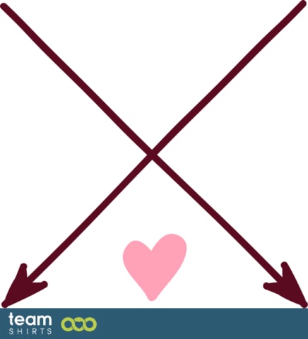crossed arrows with heart