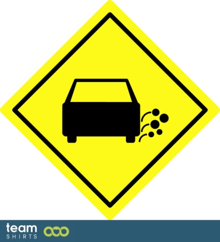 Traffic Sign Caution Rock on the Road