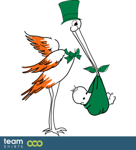Stork with baby