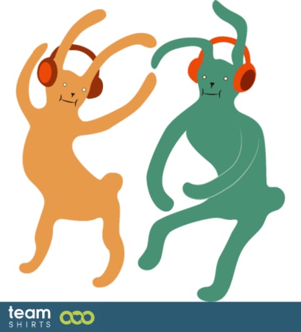 Rabbit dancing vectorstock 7595348