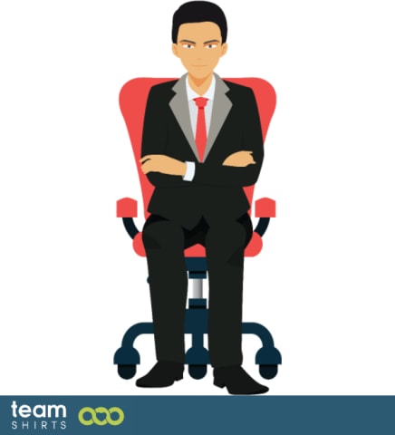 Man on desk chair