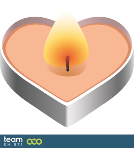 Burning heart candlelight