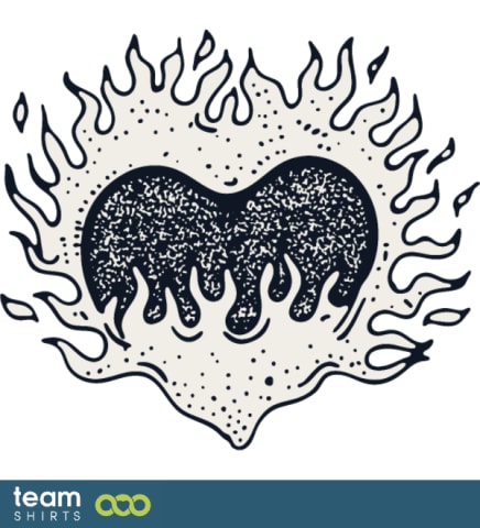 Burning heart tattoo