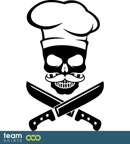skull cook mustache