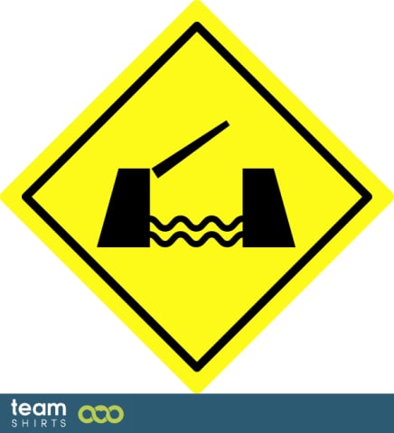 Traffic Sign Caution Open Bridge Ahead